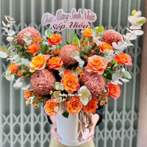 Lẵng Hoa Sinh Nhật Tặng Sếp Nam